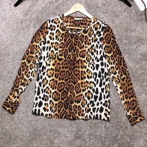Equipment leopard print silk top, XS